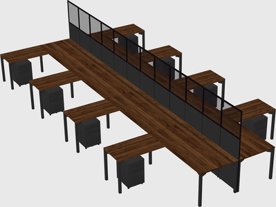 Shared l-shape cubicle