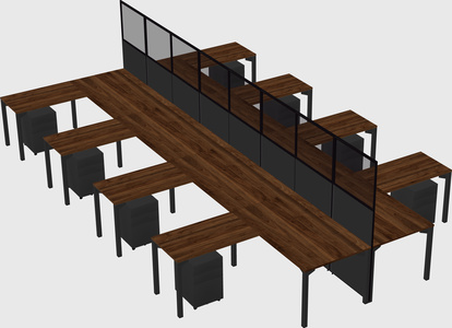 Shared l-shape cubicle