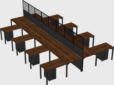 Shared l-shape cubicle