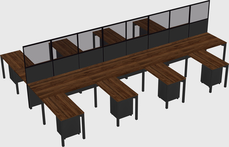 Shared l-shape cubicle