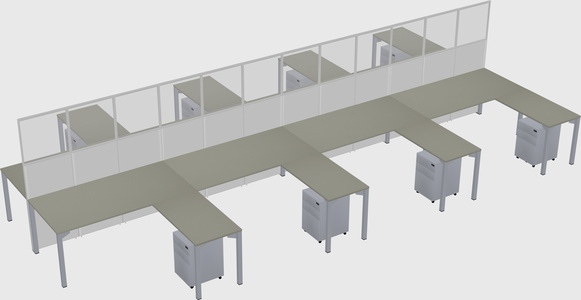 Shared l-shape cubicle