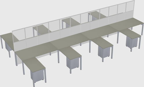 Shared l-shape cubicle