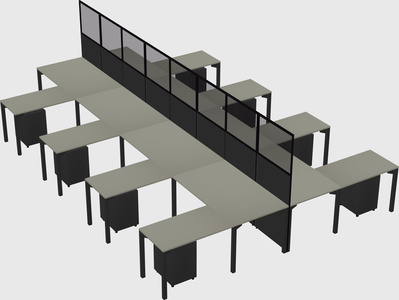 Shared l-shape cubicle