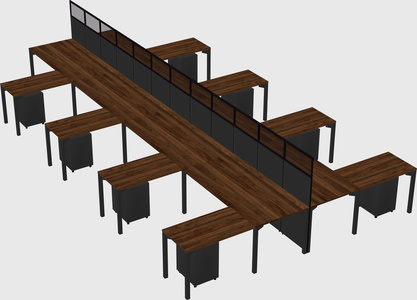 Shared l-shape cubicle