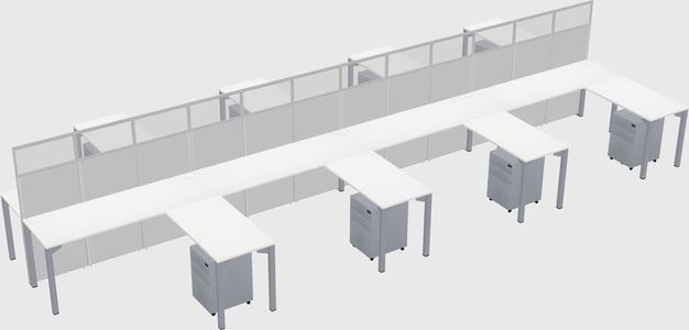 Shared l-shape cubicle