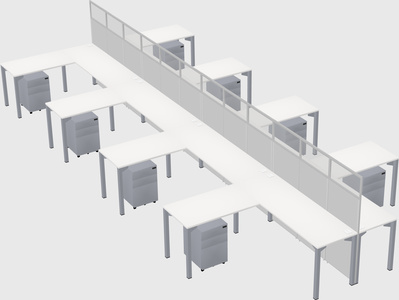 Shared l-shape cubicle