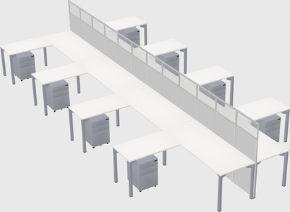 Shared l-shape cubicle