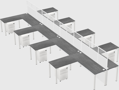 Shared l-shape cubicle