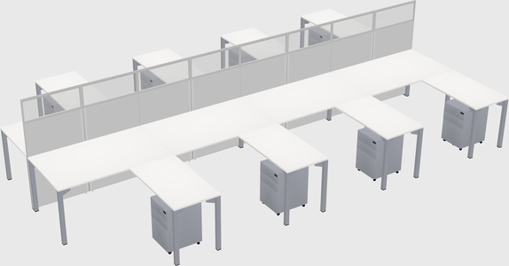 Shared l-shape cubicle