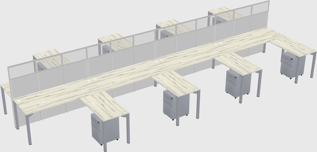 Shared l-shape cubicle
