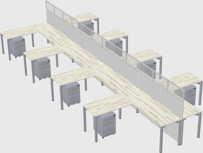 Shared l-shape cubicle