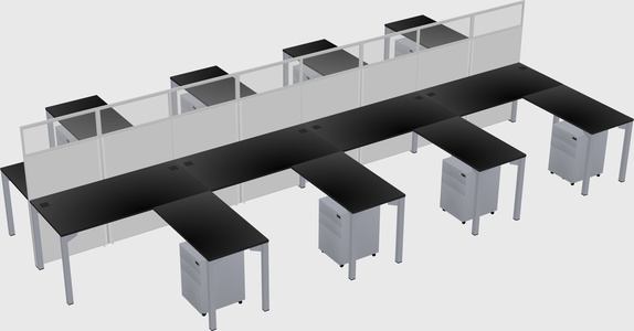 Shared l-shape cubicle