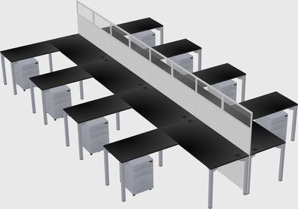 Shared l-shape cubicle