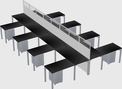 Shared l-shape cubicle