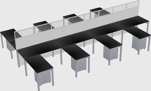 Shared l-shape cubicle