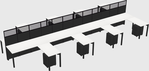 Shared l-shape cubicle