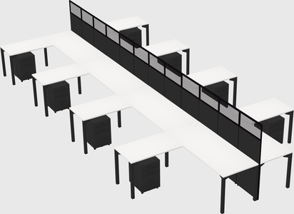 Shared l-shape cubicle