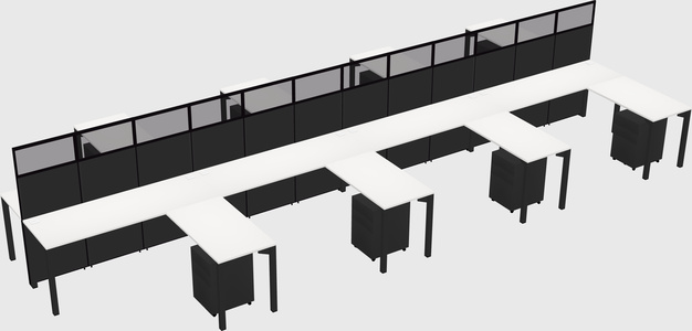 Shared l-shape cubicle