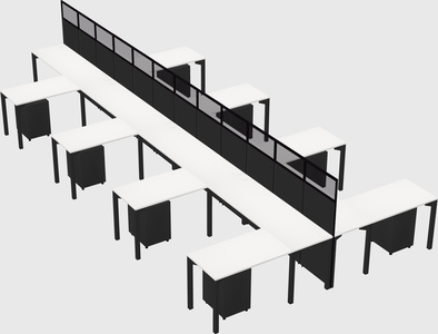 Shared l-shape cubicle