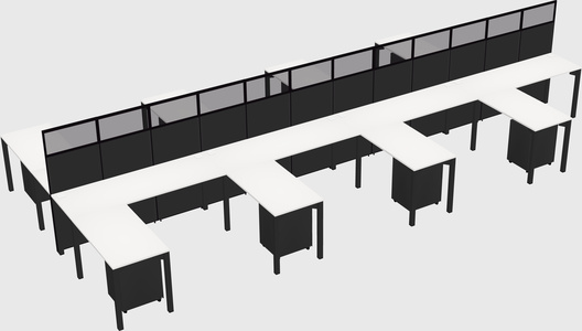 Shared l-shape cubicle