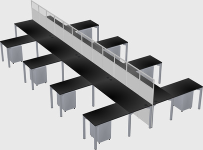 Shared l-shape cubicle