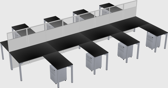 Shared l-shape cubicle