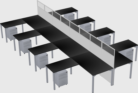 Shared l-shape cubicle