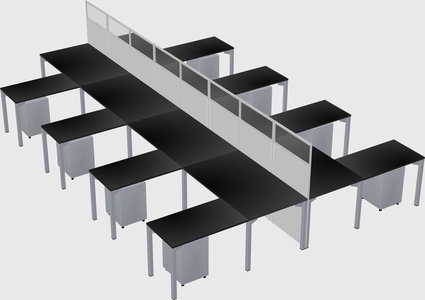 Shared l-shape cubicle