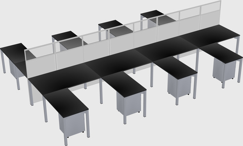 Shared l-shape cubicle