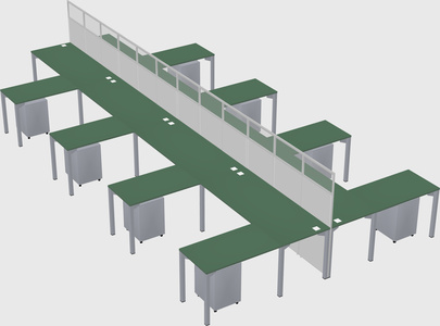 Shared l-shape cubicle