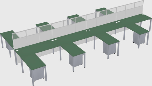 Shared l-shape cubicle