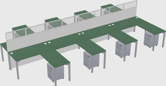 Shared l-shape cubicle