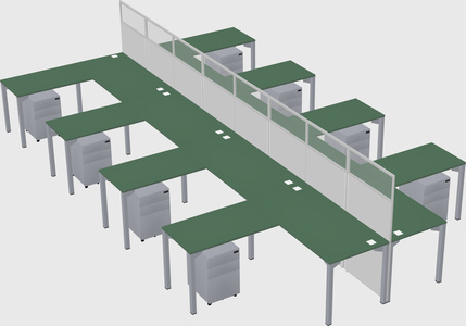 Shared l-shape cubicle