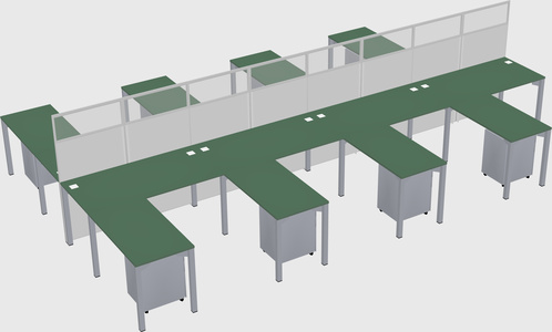 Shared l-shape cubicle
