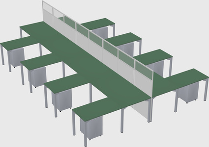 Shared l-shape cubicle