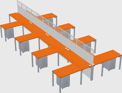 Shared l-shape cubicle