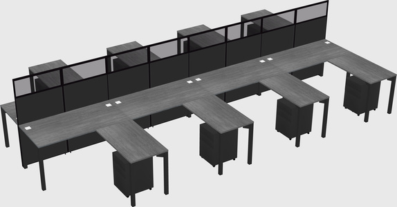 Shared l-shape cubicle