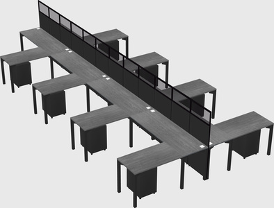 Shared l-shape cubicle