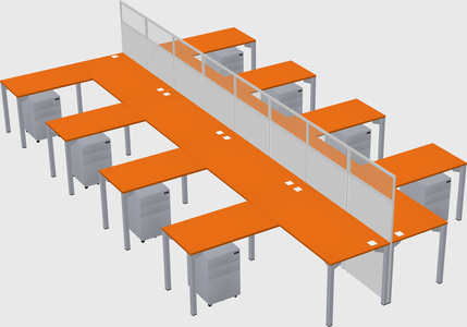 Shared l-shape cubicle