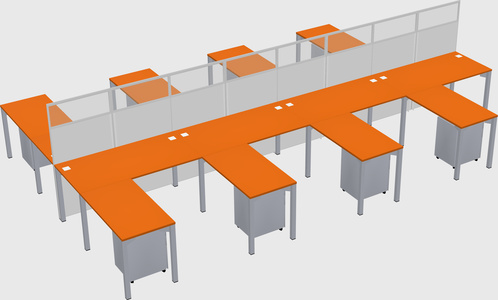 Shared l-shape cubicle