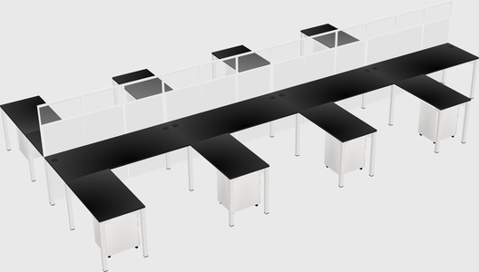 Shared l-shape cubicle