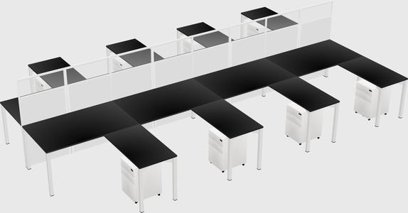 Shared l-shape cubicle