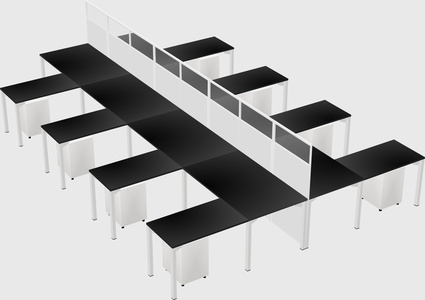 Shared l-shape cubicle