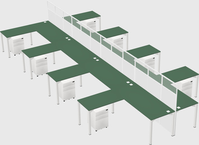 Shared l-shape cubicle