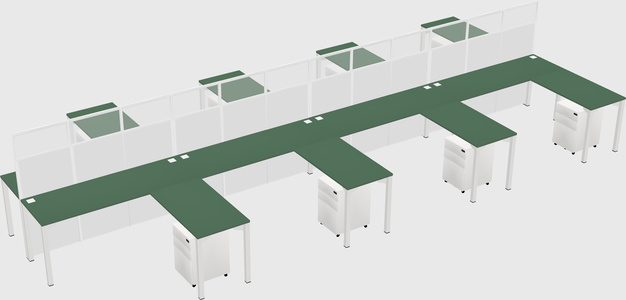 Shared l-shape cubicle