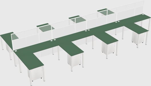 Shared l-shape cubicle