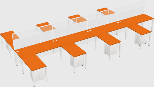 Shared l-shape cubicle