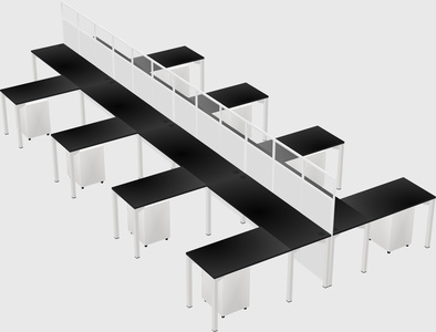 Shared l-shape cubicle