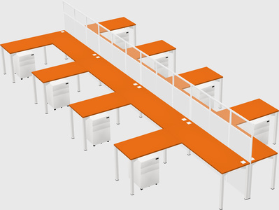 Shared l-shape cubicle