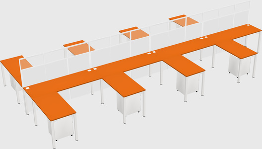 Shared l-shape cubicle